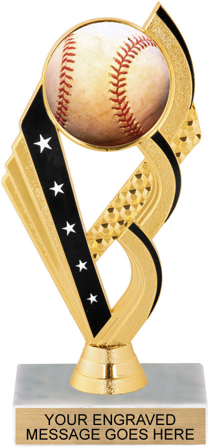 Black and Gold Rolling Arch Insert Trophy [Ti-J104]