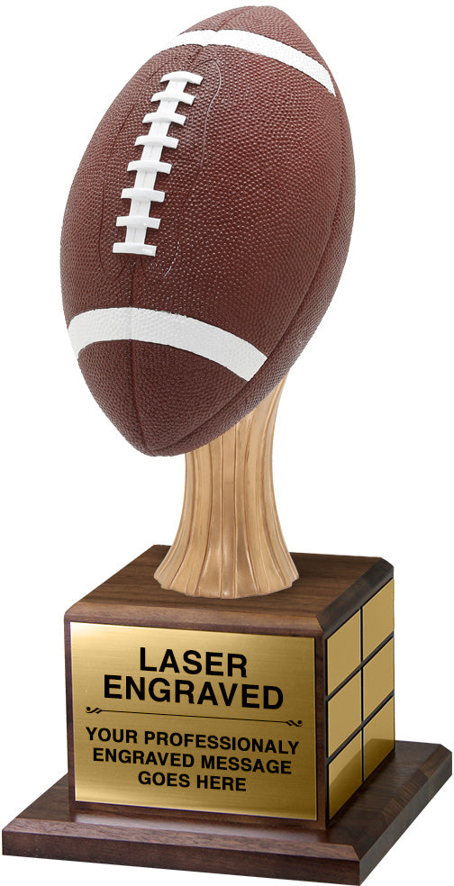 Full Size Football Trophy on Genuine Walnut Base [TPP1L-PLS-FB]