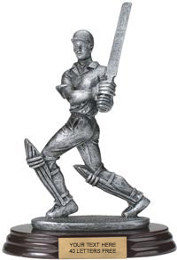 Cricket Batsman Pewter Finish Resin Trophy - Male [SGRCRT]