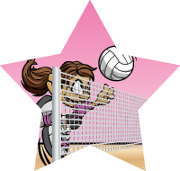 Kids/Pee-Wee: Volleyball Female Star Insert [ST-3418]