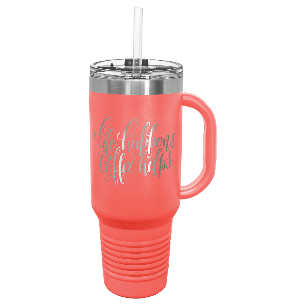 Polar Camel 40 oz. Travel Mug with Handle - Coral [TJPC74-CRL]