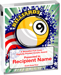 Billiards Vibrix Acrylic Awards [3/4 inch thick]