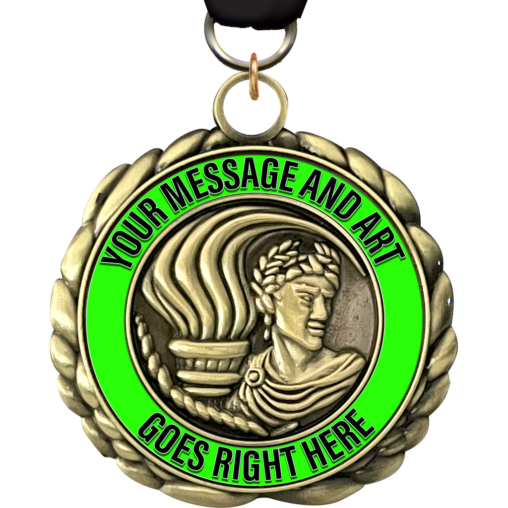 2.5" Custom Victory Wraparoundz Insert Medal [MXWZ2-VY]