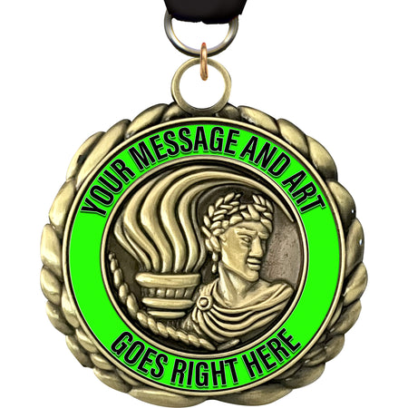 2.5" Custom Victory Wraparoundz Insert Medal [MXWZ2-VY]