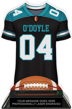 Football Jersey Colorix-T Acrylic Trophy- Teal [TACR7-JSY-FB-TEAL-Q]