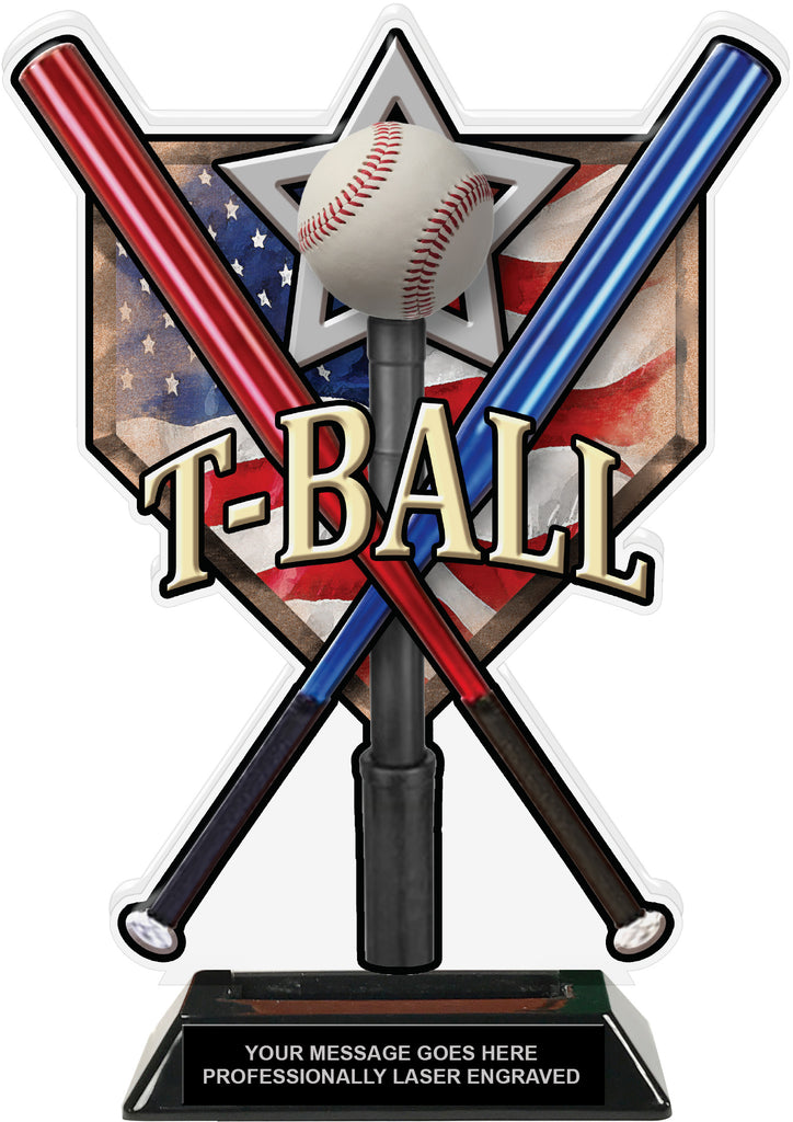 T-Ball Home Plate Colorix Acrylic Trophy- 10 inch [TACR10-HP-TEEBL-Q]