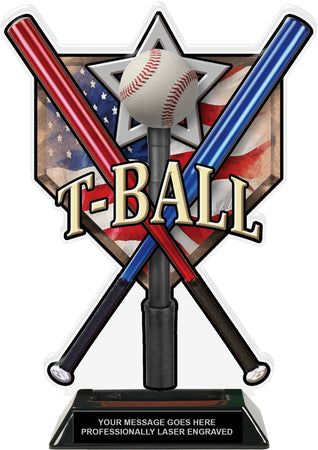 T-Ball Home Plate Colorix Acrylic Trophy- 10 inch [TACR10-HP-TEEBL-Q]