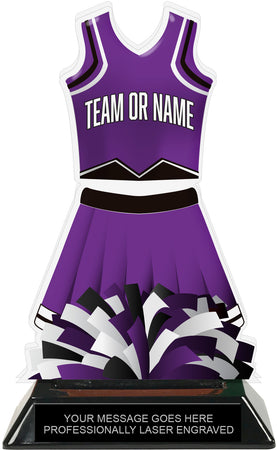 Cheer Uniform Colorix-T Acrylic Trophy - Purple [TACR7-JSY-CH-PRP-Q]