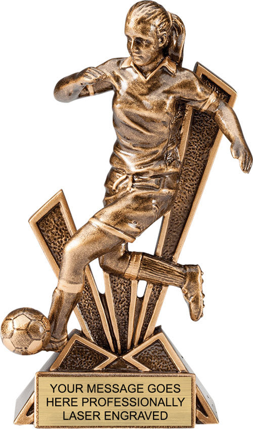 Soccer Female Check Mate - 6.5" Resin Trophy [RMCM6-SCF]