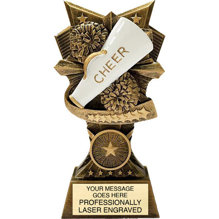 Cheer 3D Resin Sculpture Trophies - 6" [RM113D-CH]