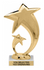 Gold Double Shooting Star figure on Marble Base Trophy [TDS-W-G]