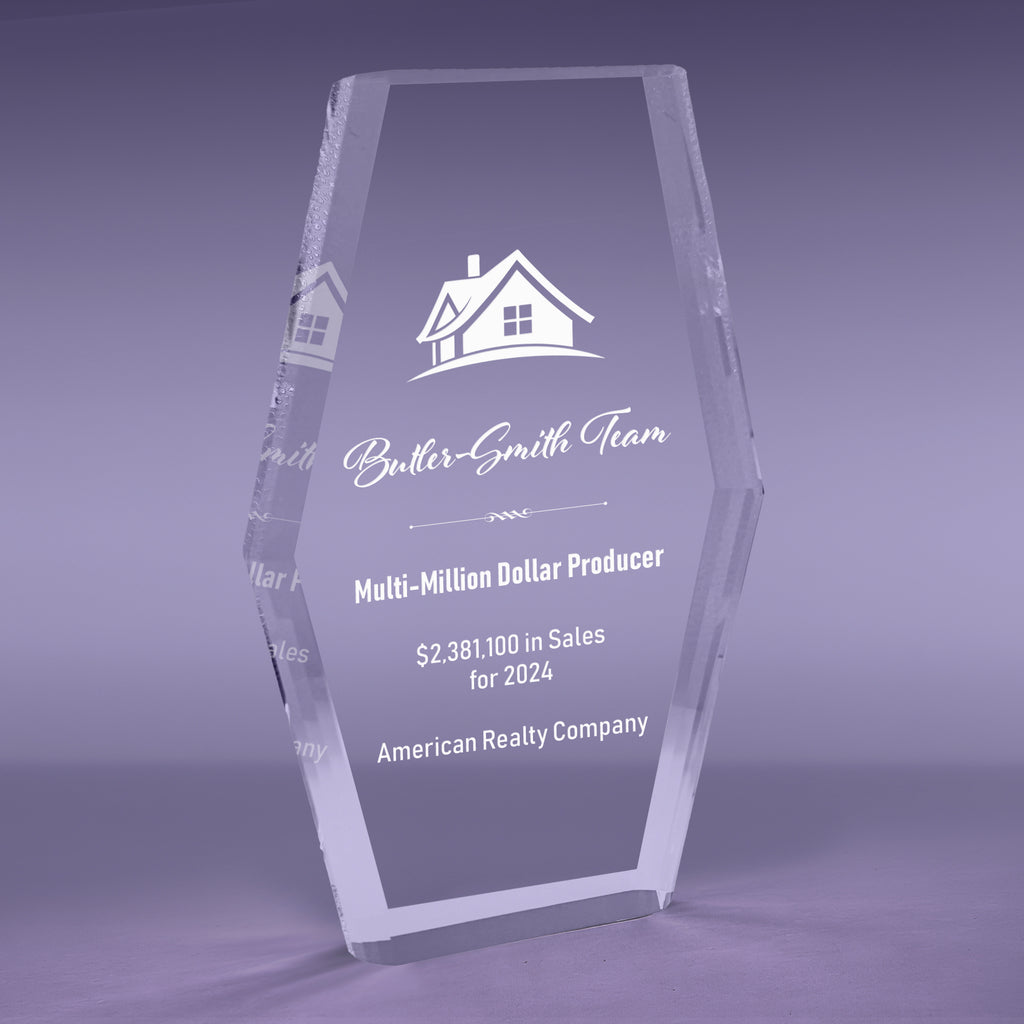 8.5 inch Multi Bevel Brilliance Hexa-Tower Acrylic Award [ATMBHTX-85-C]