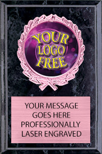 Custom Insert Plaque with Pink Wreath Holder [PX46P]