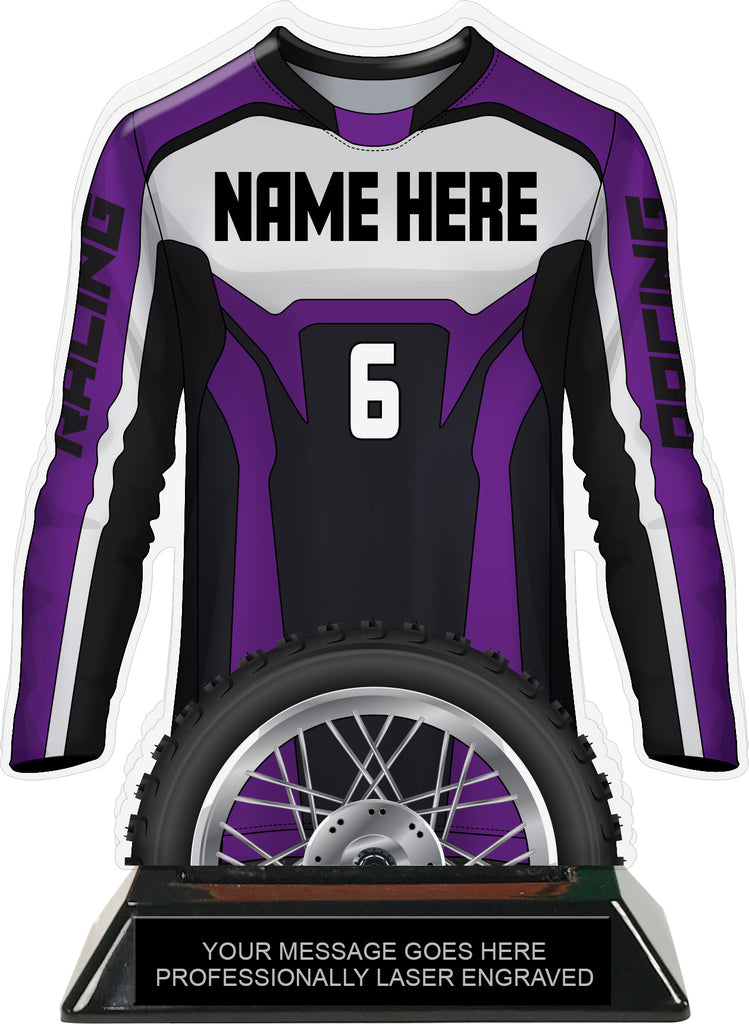 Motocross Jersey Colorix-T Acrylic Trophy - Purple [TACR7-JSY-MOTOX-PRP-Q]