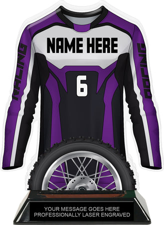 Motocross Jersey Colorix-T Acrylic Trophy - Purple [TACR7-JSY-MOTOX-PRP-Q]