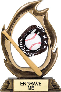 Baseball Flame Color Resin Trophy - 7.25 inch [RMFC7-BS]