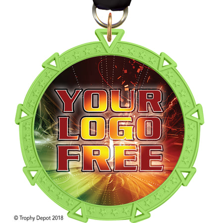 2.5" Green Starforce Custom Insert Medal - TD Exclusive! [MX36STR-GRN]