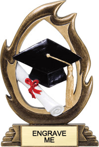 Graduate Flame Color Resin Trophy - 7.25 inch [RMFC7-GD]