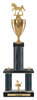 Two-Post Trophy w/ Rectangle/Oval Center Column w/ Cup [T3MC34]