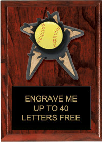 Softball Spring Loaded Plaque [PRBI68-SB]
