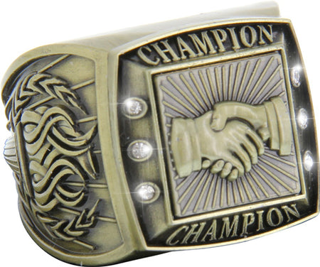 Championship Ring with Activity Insert- Handshake Gold [RGSJ-G-CHMP-HNDSHK]