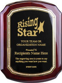 Rosewood Piano Finish Plaque with Gold Florentine Border [PTD5020]