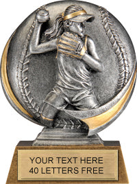 Softball Round 3D Sport Resin Trophy [RSR5-SB]