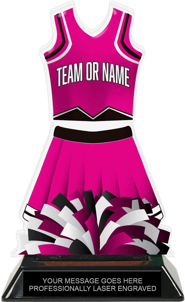 Cheer Uniform Colorix-T Acrylic Trophy - Pink [TACR7-JSY-CH-PNK-Q]