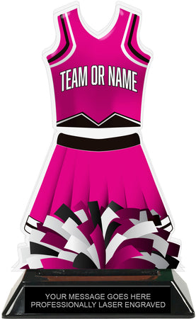 Cheer Uniform Colorix-T Acrylic Trophy - Pink [TACR7-JSY-CH-PNK-Q]