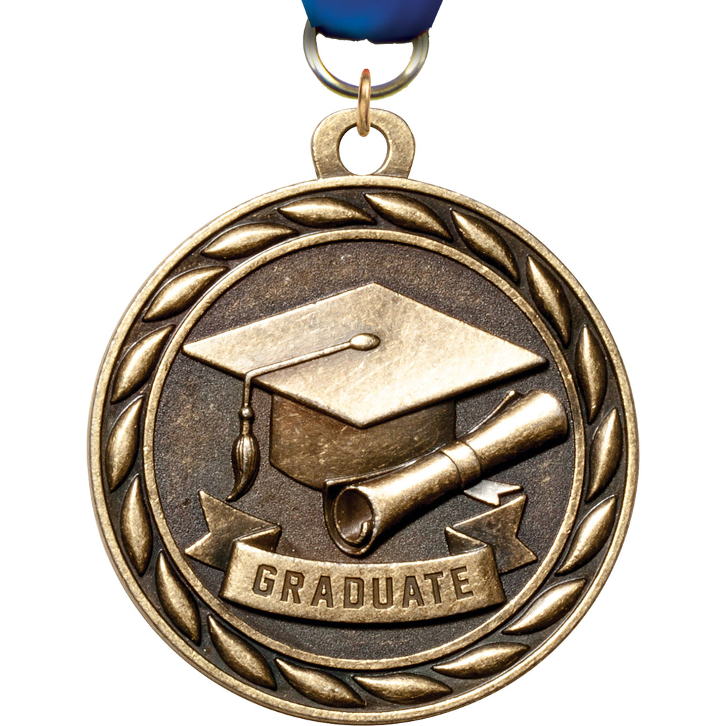 2" Graduate Scholastic Medal- Gold [MM3KN2-GD]