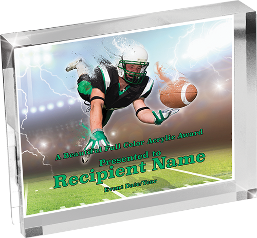 Football Horizontal Vibrix Acrylic Award [A43BH-FB]