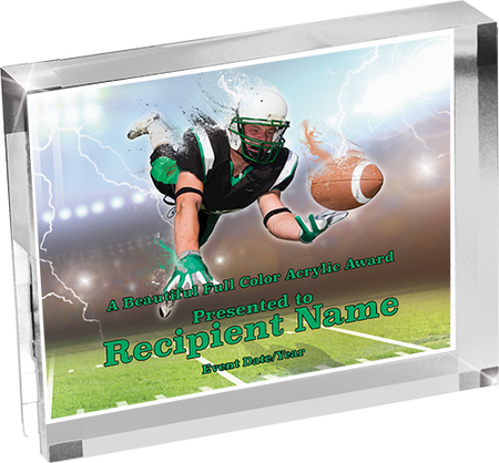 Football Horizontal Vibrix Acrylic Award [A43BH-FB]