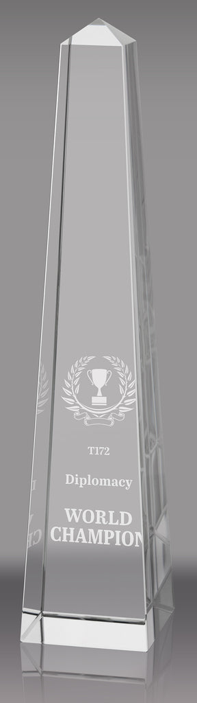 Crystal Obelisk Award- 12 inch [CYOBE-12-X]