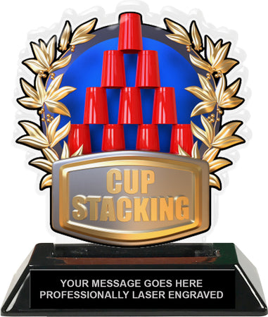 Cup Stacking Colorix-T Acrylic Trophy - 6.25 inch [TACR6-CPSTK-Q]