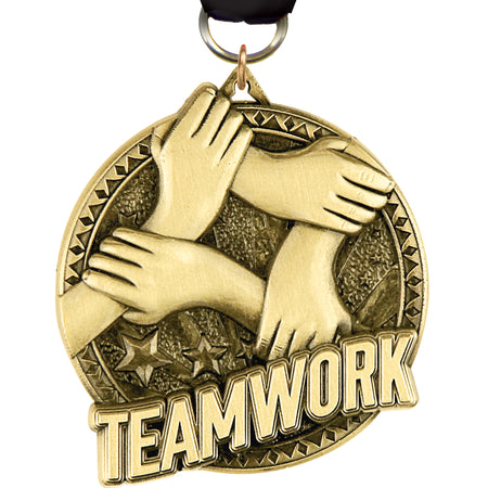 2" Teamwork Ultra-Impact 3-D Medal [MDTD2-TMWRK]