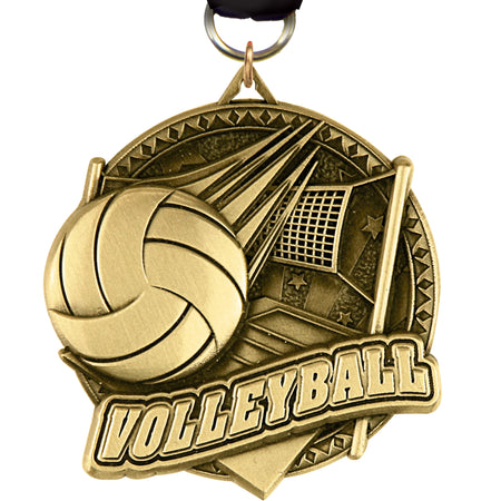 2" Volleyball Ultra-Impact 3-D Medal [MDTD2-VB]