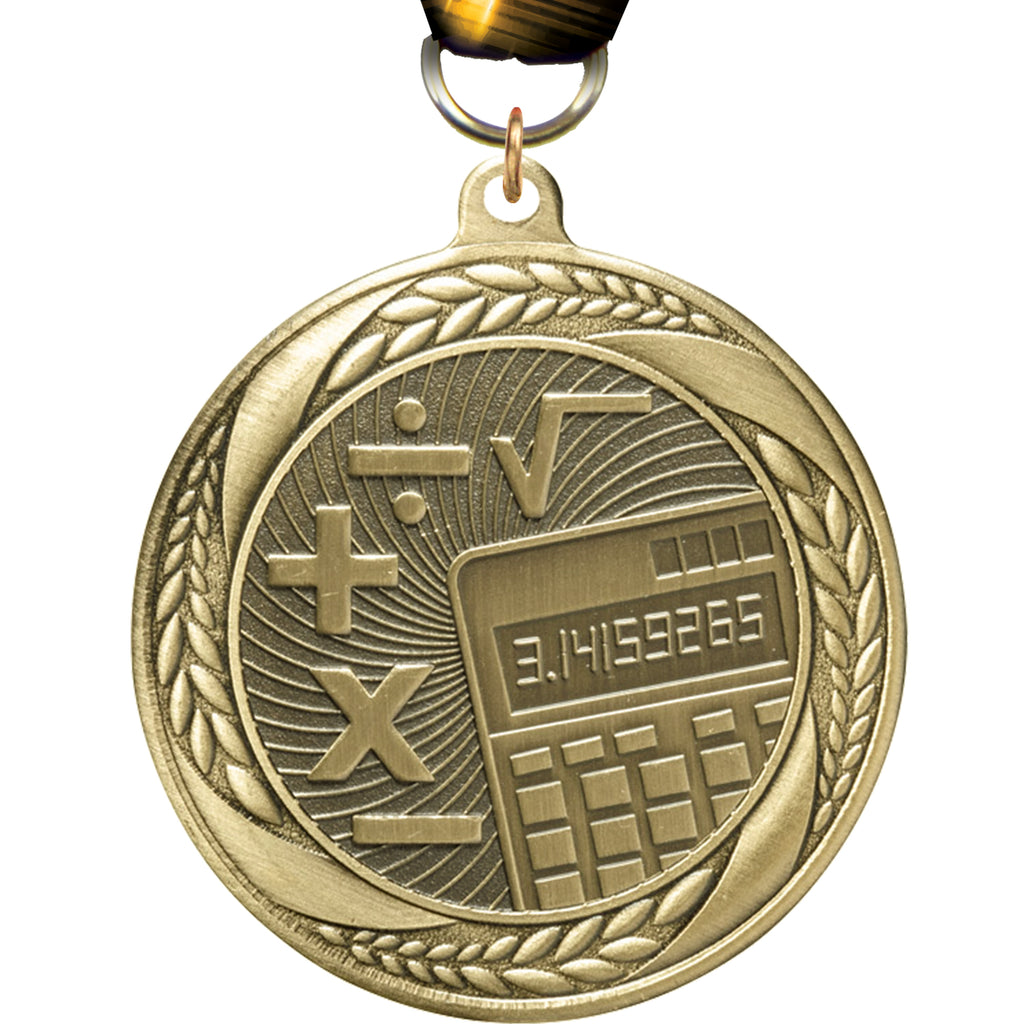 2.25" Mathematics Male Laurel Wreath Medal [MM2S-34]