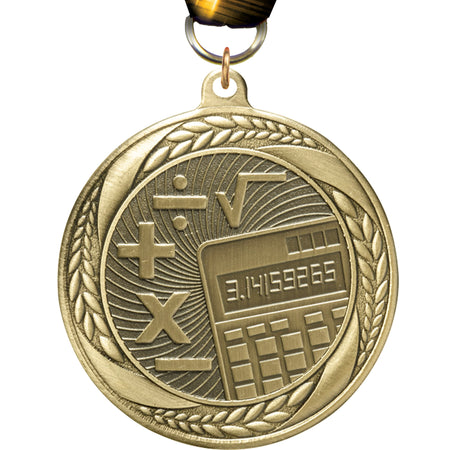 2.25" Mathematics Male Laurel Wreath Medal [MM2S-34]