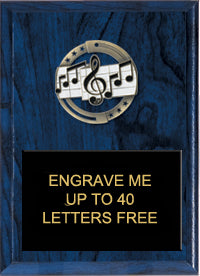 7"x9" Music Dimensional Color Plaque [PEM7-MC]