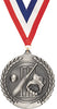 2.75 in Cricket Wreath Frame Medal- Silver [M311-CRKT-S]