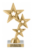 Gold Triple Star figure on Marble Base [TS420-G]