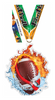 Flag Football Fire & Water Colorix-M Acrylic Medal [MACR5-FW-FLGFB-Q]
