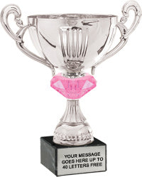 Silver Metal Cup with Pink Diamond [CC03P-10]