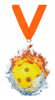 Pickleball Fire & Water Colorix-M Acrylic Medal [MACR5-FW-PKL-Q]
