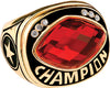 Red Cut Glass Champion Ring- Gold [RNGJ6-RED-G]