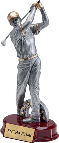 Modern Golf Silver Resin on Piano Finish Base - Male 10 inch [SCRF-GLM2]