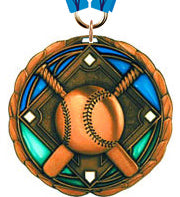 Baseball Epoxy Color Medal - Bronze [MEC2-BS-B]