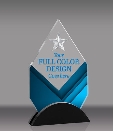 Acrylic Full Color Spearhead with Black Accents- 8.5 inch [ATSPRHD-8-FC-Q]