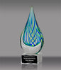 Blue and Green Teardrop Art Glass Award 8