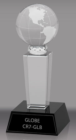 Crystal Globe Award- 7 inch [CR7-GLB-X]